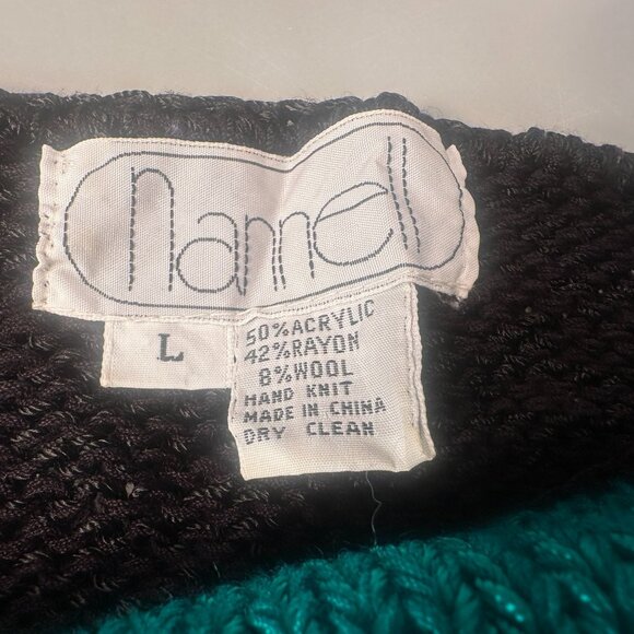 Nannell Sweater Womens Vintage 90s Full House Pullover Hand Knit Wool Blend - Picture 5 of 11